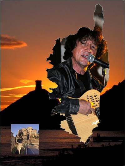 Montage artistique de Tony Sampieri sur fond de Corse