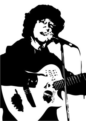 Illustration graphique de Tony Sampieri à la guitare